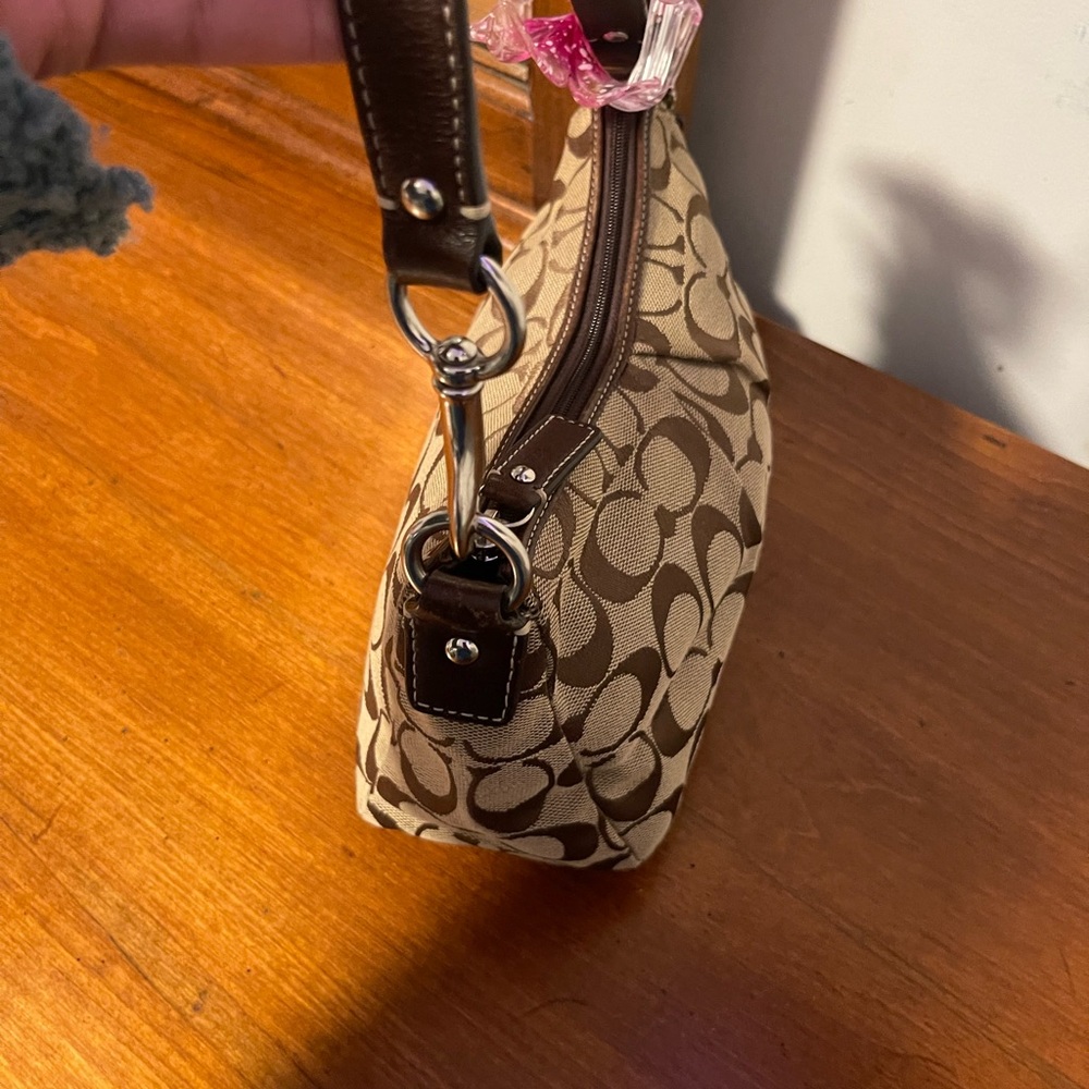 Coach Signature Tan and Brown Mini Bag - Picture 7 of 11